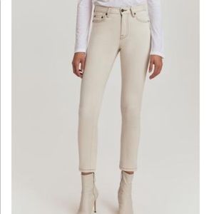 Jenna High Waisted Straight Leg Jeans Cream Wash
